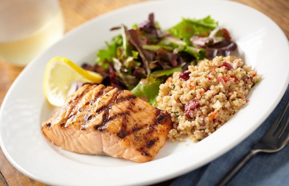 Plated salmon meal